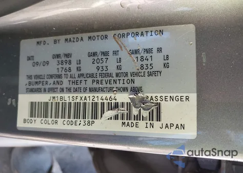 2010 Mazda Mazda3 I Sport z USA, uszkodzony, nr VIN JM1BL1SFXA1214464